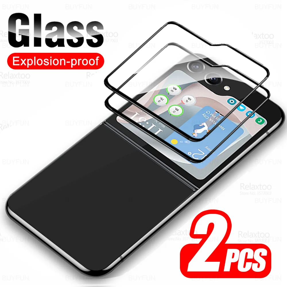 2 шт закаленное защитное стекло для Samsung Galaxy Z Flip5 5G ZFlip5 Flip 5 ZFlip 5 GalaxyZFlip5 2023 Защитная пленка для экрана