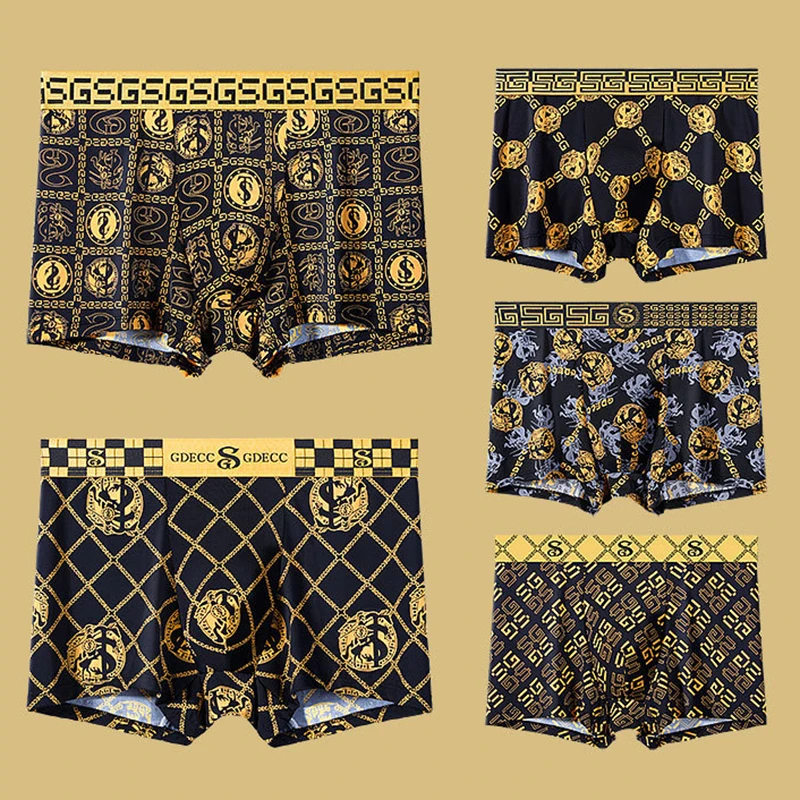 

5 шт., мужские трусы-боксеры из вискозы