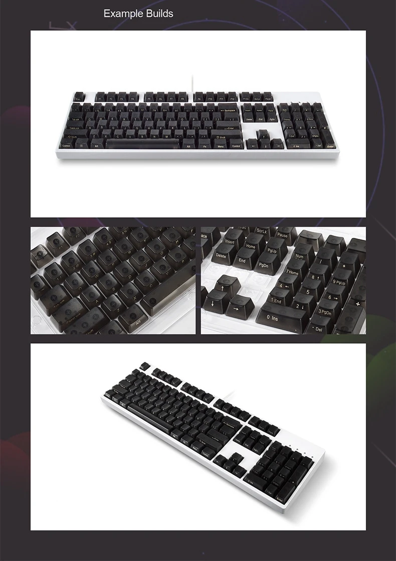 

Transparent Keycaps 104 Personalized Translucent Mechanical Keyboard Keycaps