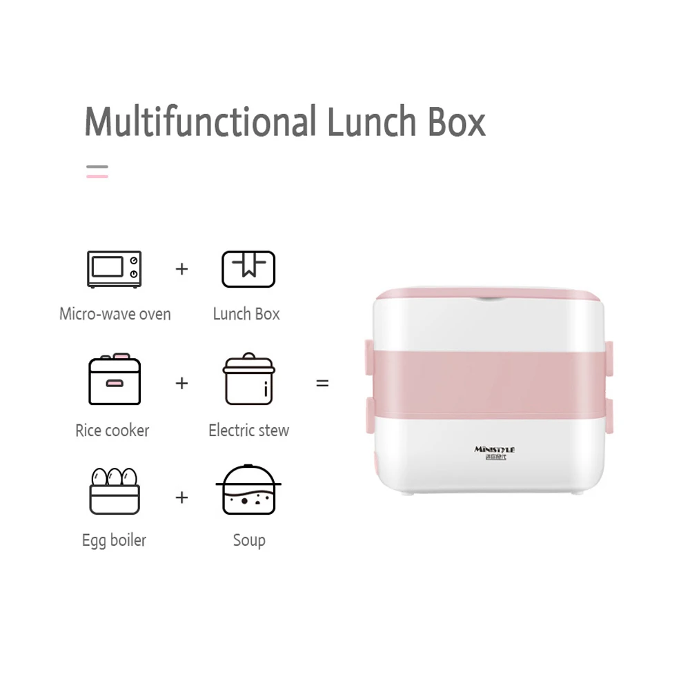 Электрическая Мультиварка 220 В с подогревом пищи Портативный Ланч-бокс для офиса