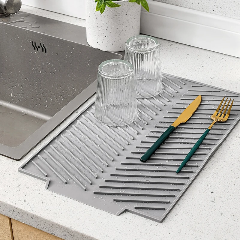 

Collapsible Silicone Mat Heat Insulation Anti-scalding Drain Mat Non-Slip Sink Pad Durable Dish Drying Mat Kitchen Accessories