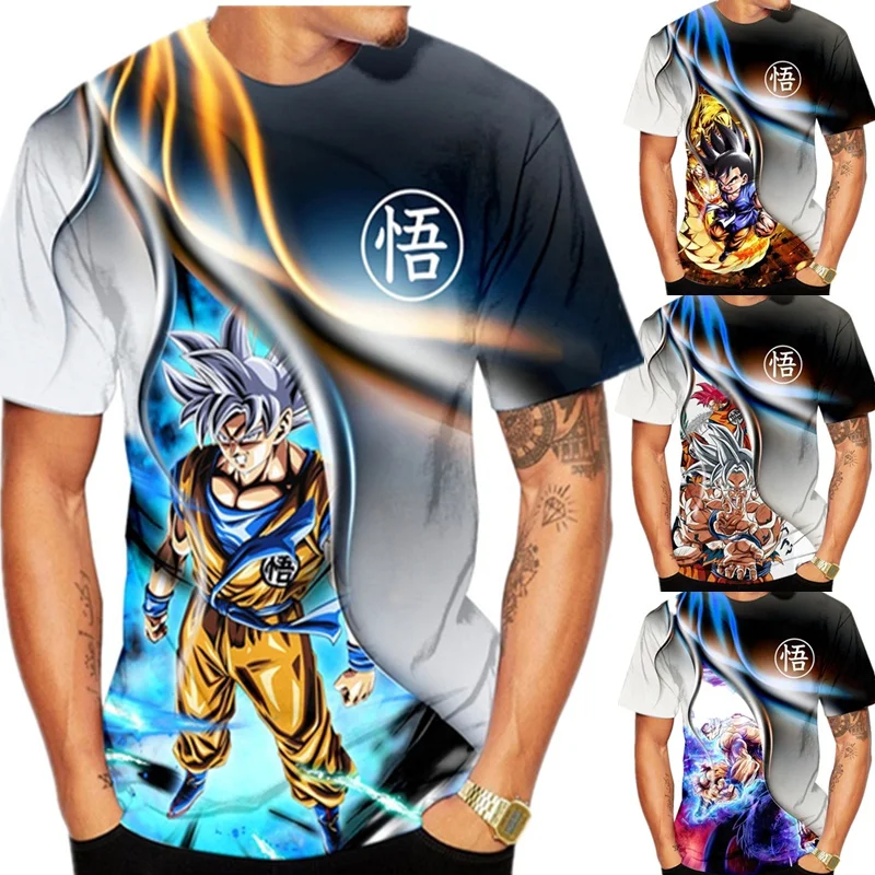 Summer Fashion Men Women 3D Cartoon Print T-Shirt Dragon Bal