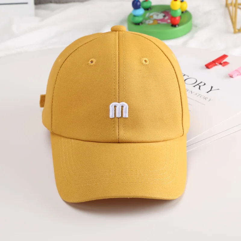 

Korean Version of The Simple M Letter Embroidered Baseball Cap Spring and Summer Sunscreen Male and Female Baby Cap Parent-child
