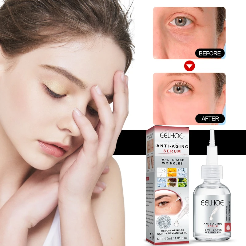 

Hyaluronic Acid Wrinkles Removal Serum Firming Lifting Anti-Aging Vitamin C Whitening Fade Fine Lines Spots Deep Cleaning Care