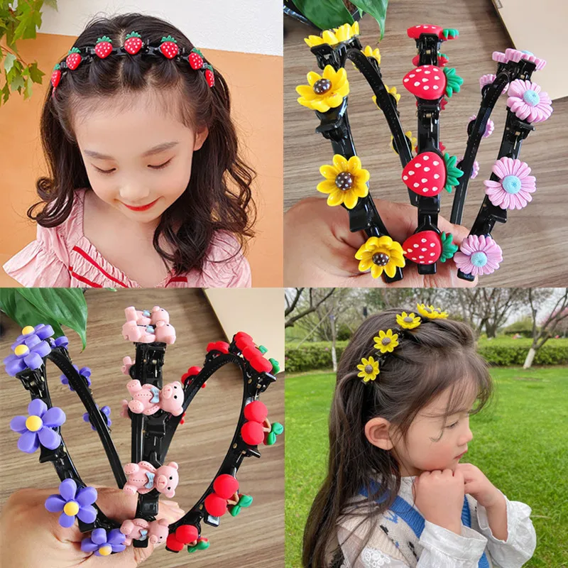 

Cute Flower Hair Band for Girls Child Hair Clip Handmade Strawberry Hairbands Birthday Gifts Headwear Headband Hair Accessories
