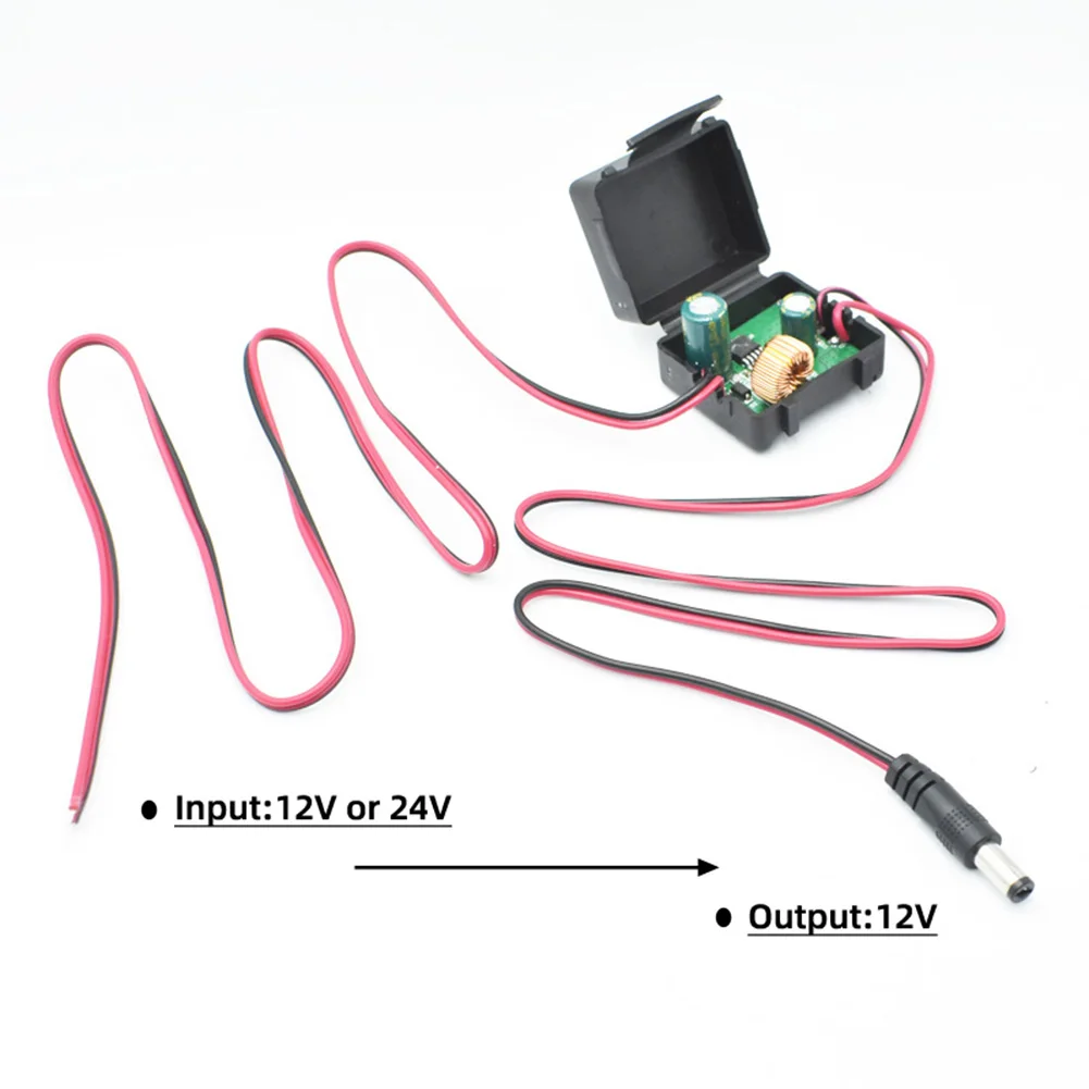 

Voltage Regulator Converter Black Car Power Supply DC 24V To 12V 5A Plastic Power Step-down Step-Down For Vehicle Camera