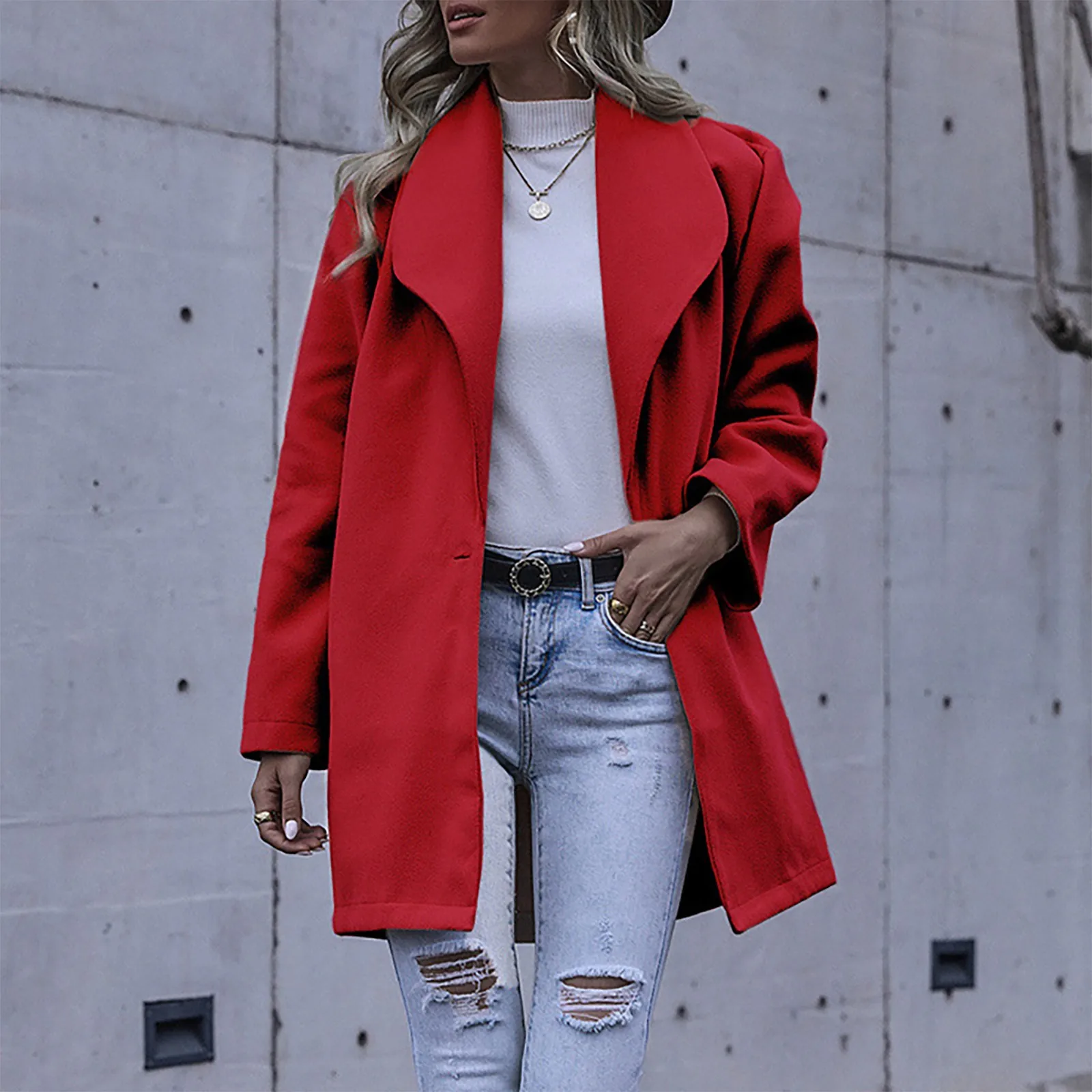 

Womens Trench Coat NEW Casual Outdoor medium length Jackets Overcoat Classic Lapel Windbreaker for Female chaquetas para mujeres