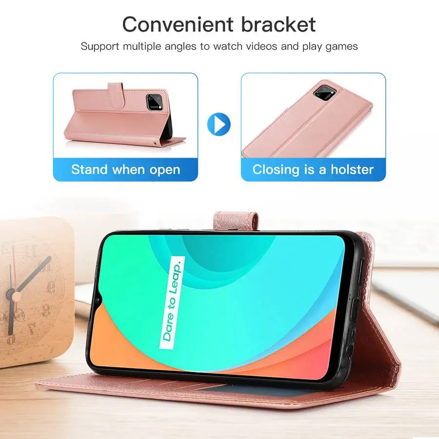 Кожаный чехол-бумажник для OPPO Realme 9 9i Pro + 8 V25 C11 Find X5 Lite Reno7 5 A16 A36 A54 A56 A74 A76 A94 A96 |