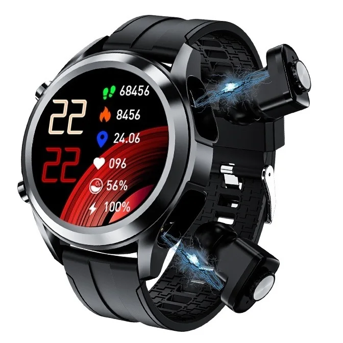 

Новинка 2 в 1 Смарт-часы Беспроводные Bluetooth Внутренние Наушники водонепроницаемые спортивные часы для бега с пульсометром телефон для мужчи...