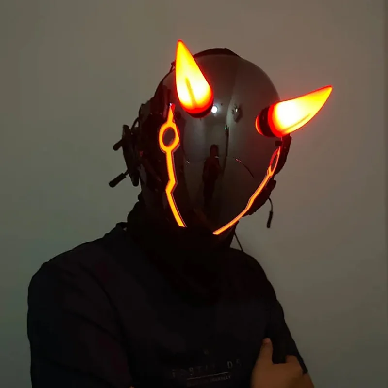 

Red OX Horn Cosplay Hellboy II Abel Murloc Mask шлем с подсветкой Mask реквизит для Хэллоуина
