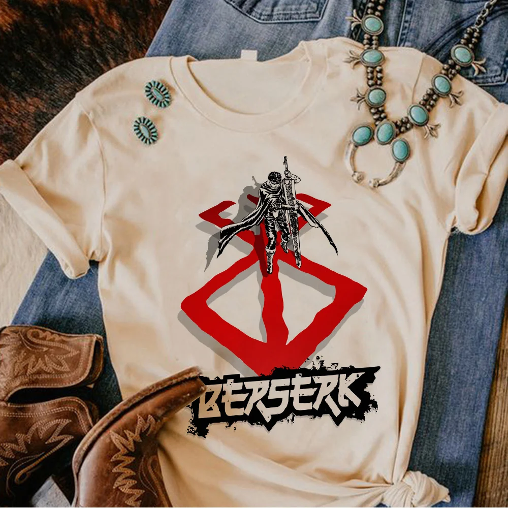 

Женская комиксная футболка Berserk Y2K, графическая футболка, женская дизайнерская одежда для манги в стиле Харадзюку