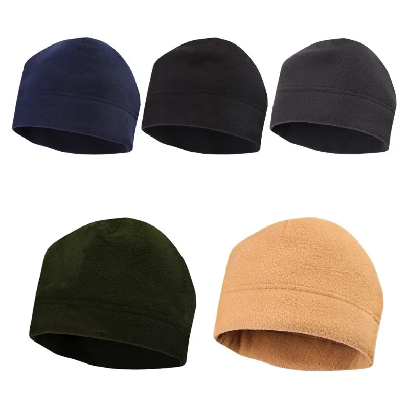 

Men Women Winter Warm Outdoor Thicken Faux Fleece Watch Cap Solid Color Stretchy Drop Shipping