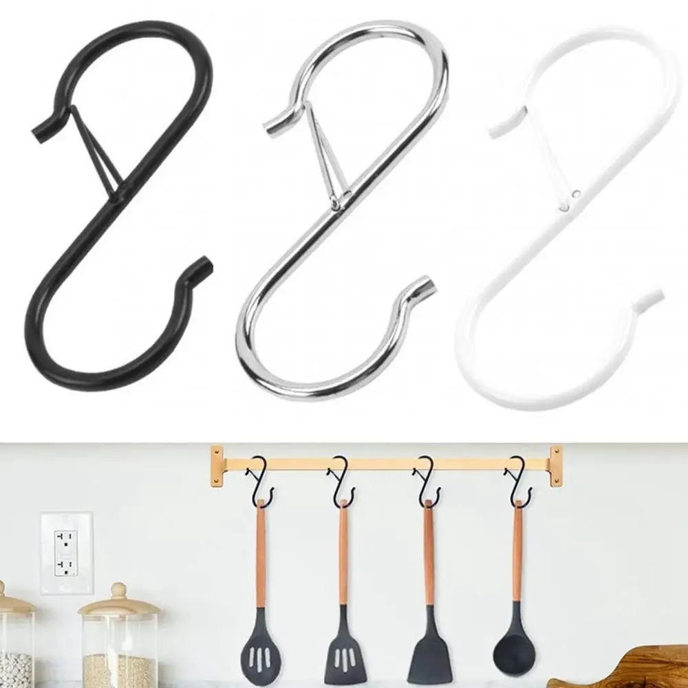 

Metal S-Shape Hook Hanging Heavy Duty Hooks Garden Hanging Clasp Clothes Towel Closet Rod Hanger Hooks Home Bathroom Organizer