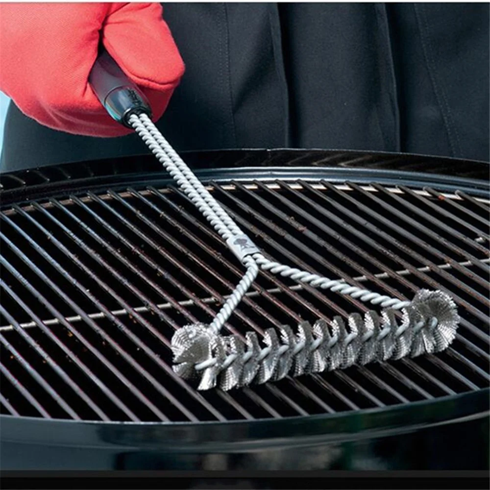 

1pc Stainless Steel BBQ Grill Barbecue Kit Cleaning Brush Barbecue Gadgets Accessories Brush Home Kitchen BBQ Tools