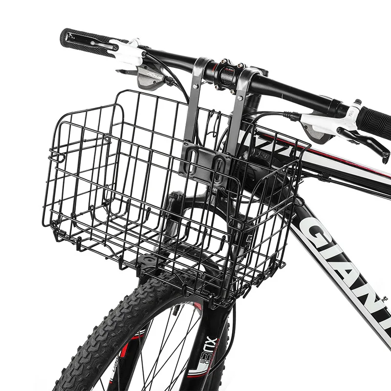 

Bicycle Basket Rear Shelf Vegetable Pet Cold Drawn Steel Wire Material Fit For MTB Folding Bike Commuter Metal Foldable Parts