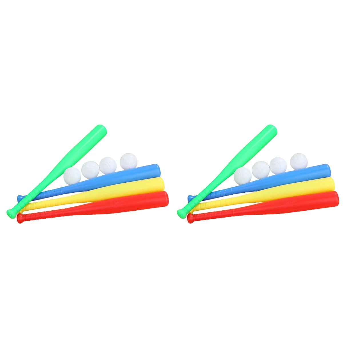 

8 Sets Baseball Bat with Baseball for Kids Children Outdoor Sports Red Yellow Blue Green Each Set