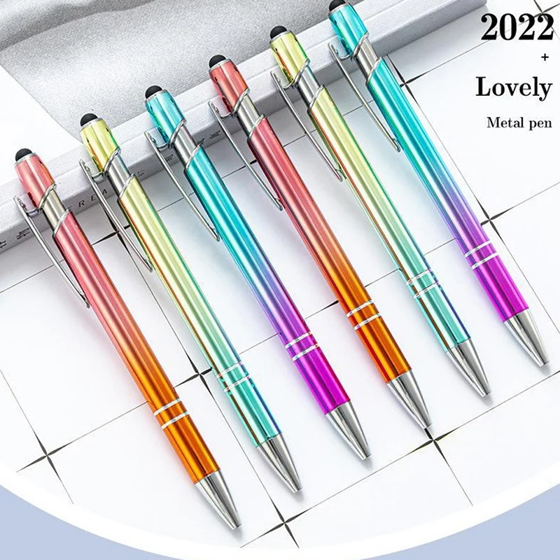 

1 шт. креативная многоцветная шариковая ручка, деловые металлические офисные вращающиеся ручки, школьные канцелярские принадлежности, офис...