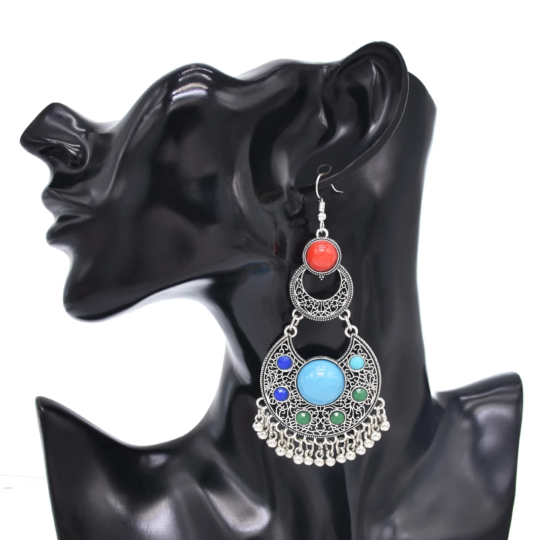 2 типа винтажные серебристые серьги с колокольчиками и монетами кисточками для