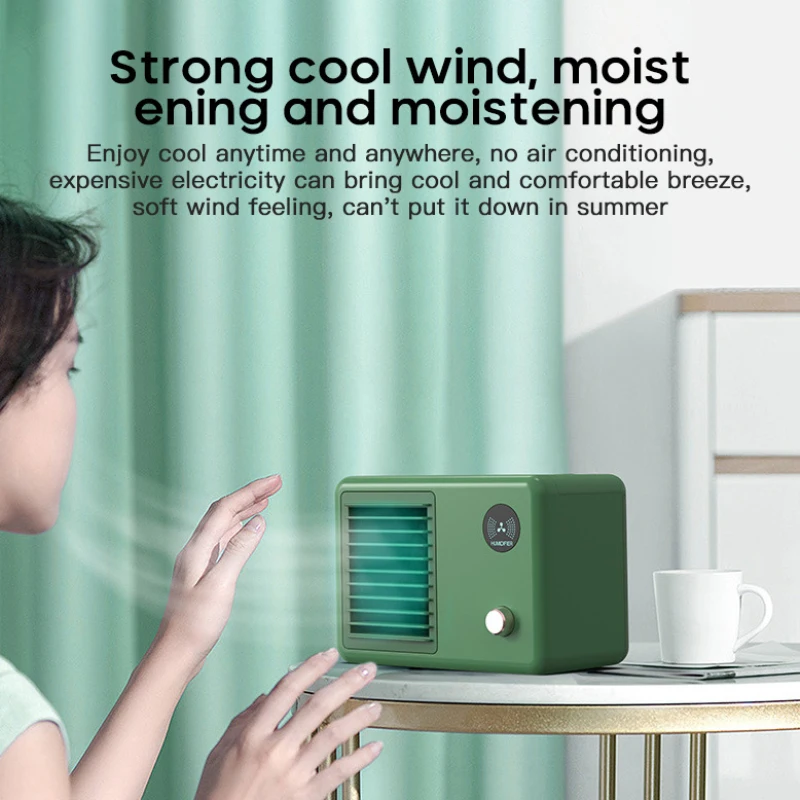 

Mini Portable Air Conditioner Fan Desktop Air Conditioning Refrigeration Spray Air Cooler USB Rechargeable Cold Air Humidifier