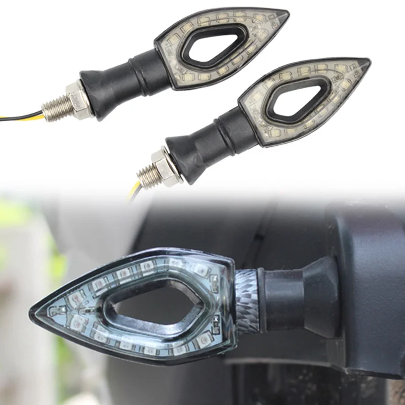 Светодиодные поворотники для мотоцикла 12 светодиодов лампа с желтым лезвием