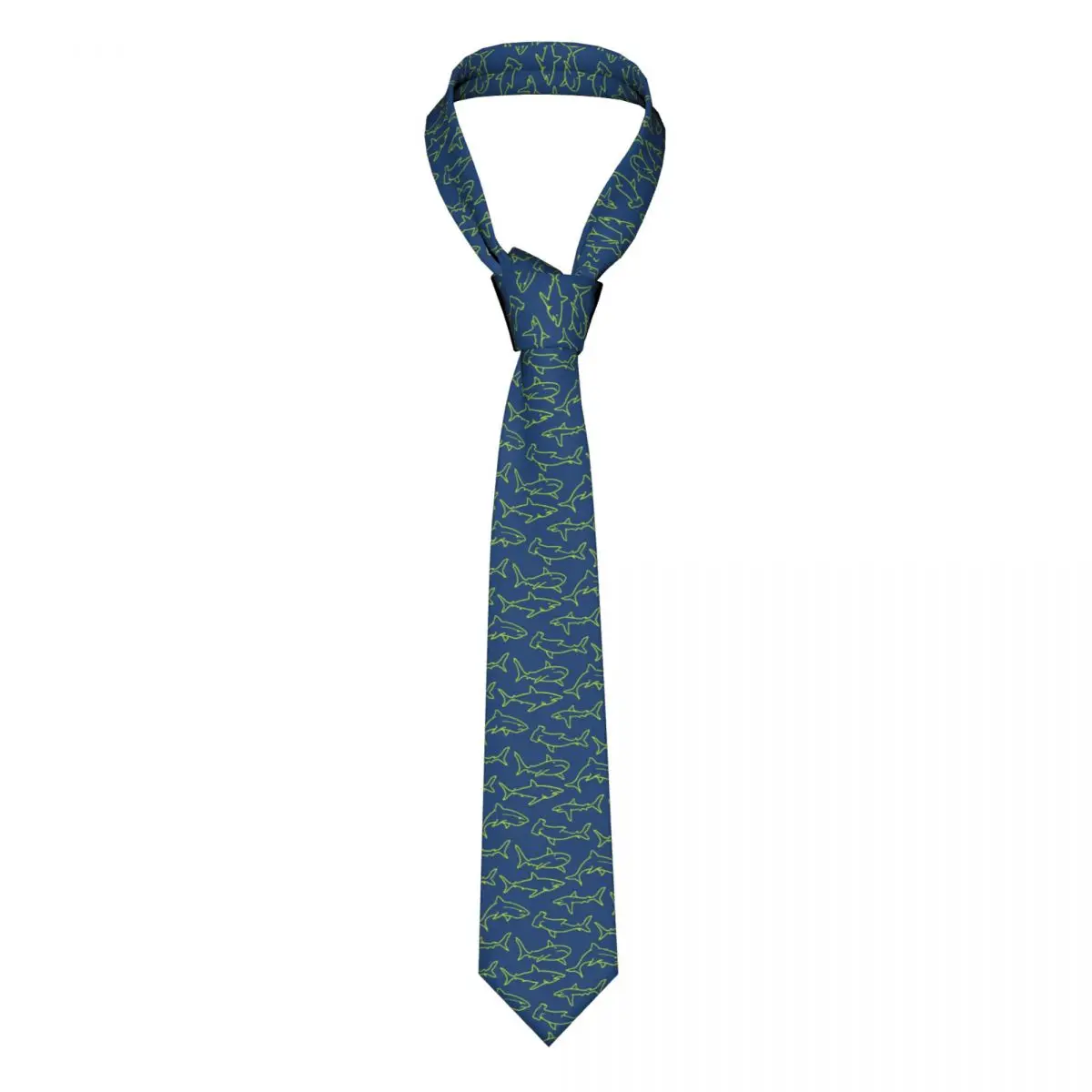 

Галстук для мужчин формальный узкий галстук Классический мужской галстук для плавания с принтом морских акул узкий Свадебный галстук для джентльмена