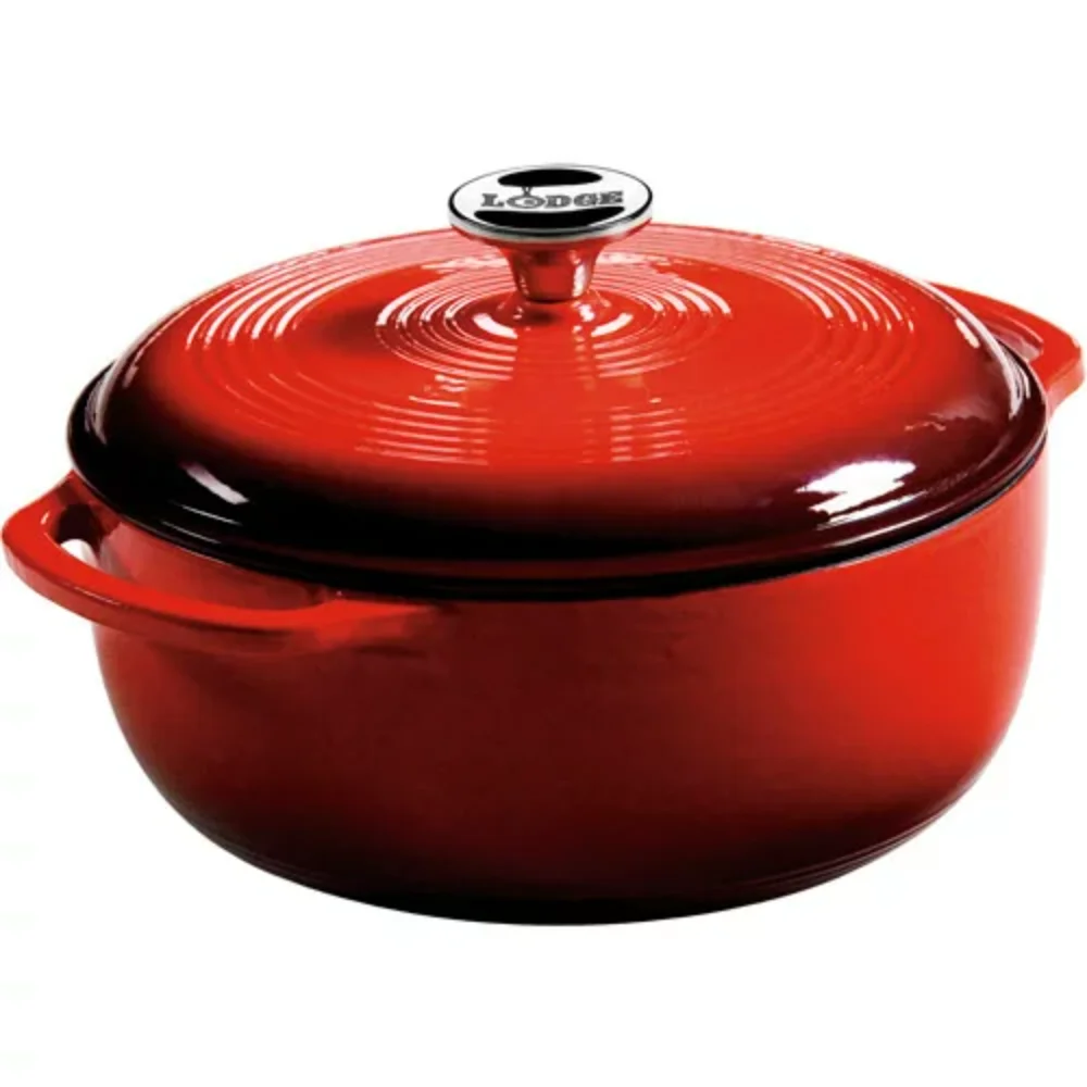 

Cast Iron 4.5 Quart Enameled Dutch Oven, Red Cookware