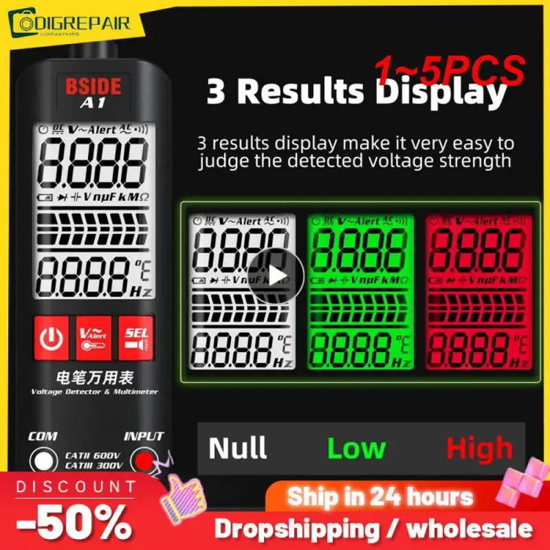 

1~5PCS Mini Multimeter Automatic Intelligent Digital Multimeter LCD Display Multimetro DC AC Voltage Ohmmeter NCV Hz Wire Tester