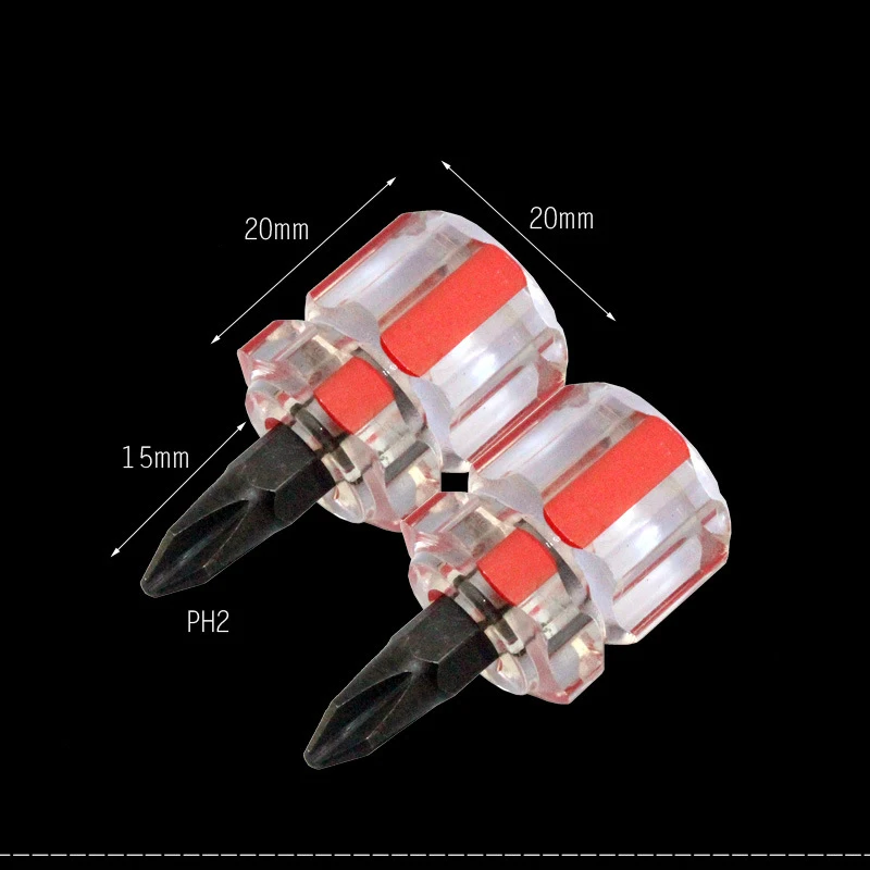 Мини-отвертка двойного назначения шлицевая отвертка Philips маленькая с прозрачной