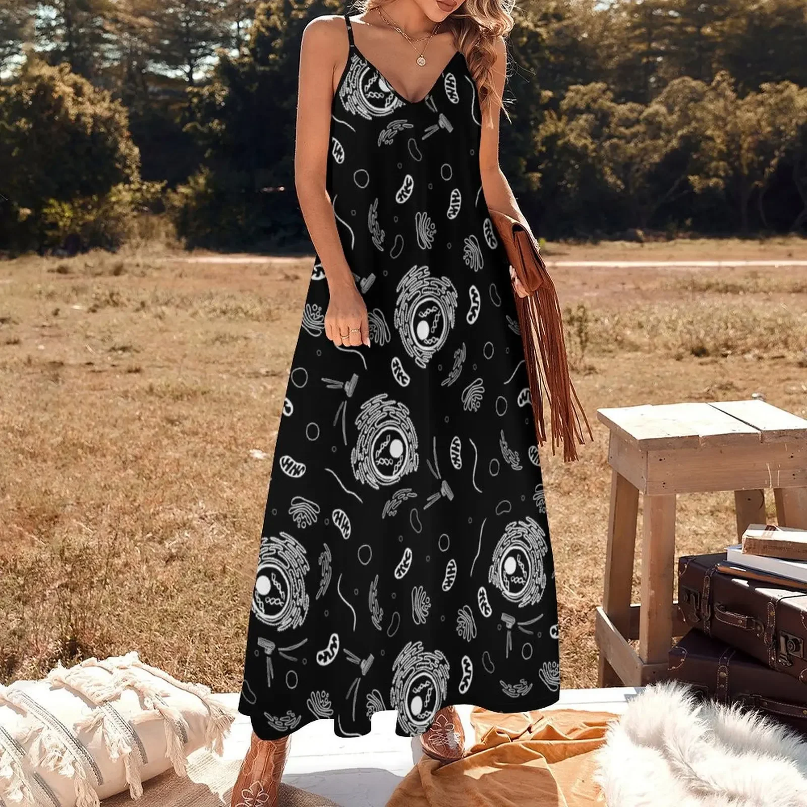 Органайзеры Белое на черном платье без рукавов вечерние платья для женщин