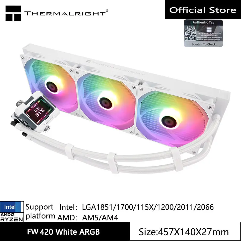 Thermalright FW 420 ARGB Универсальный водяной холодный радиатор 2 4-дюймовый ЖК-дисплей