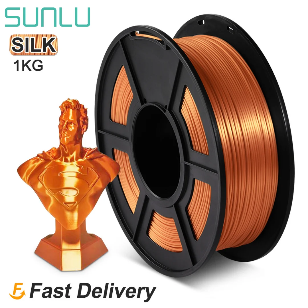 

SUNLU PLA SILK Filament 1.75MM Neat Winding 3D Printer Filament 1KG 2.2lbs Environmental Protection Material Printing Fast Ship