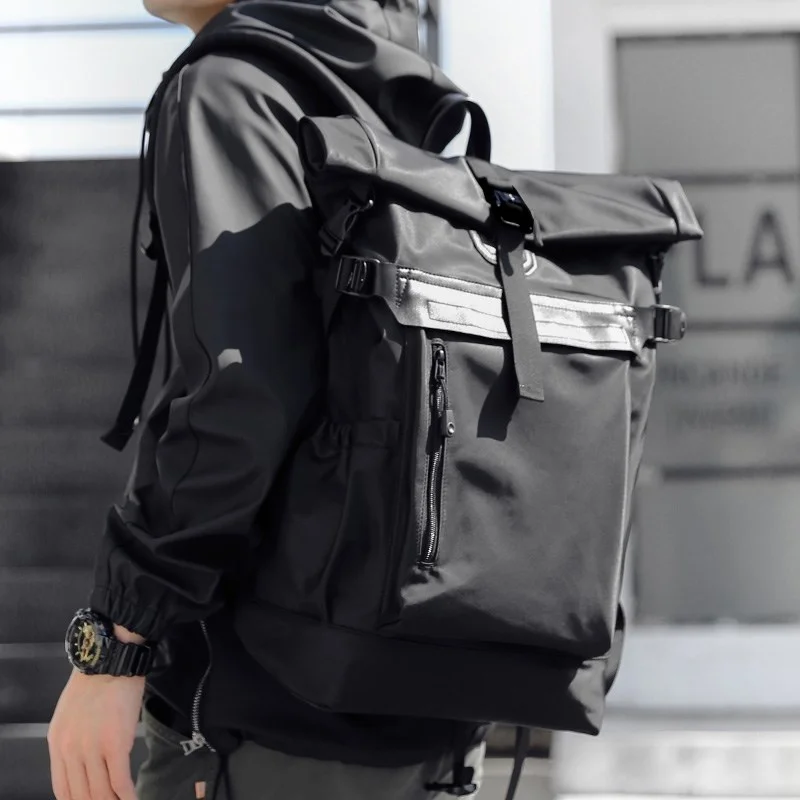 

Oxford Tear-resistant Men's Backpack Hiking Sport Rucksack School Bags Rolling Top Quality Causal Hasp Tactics Backpack For Male