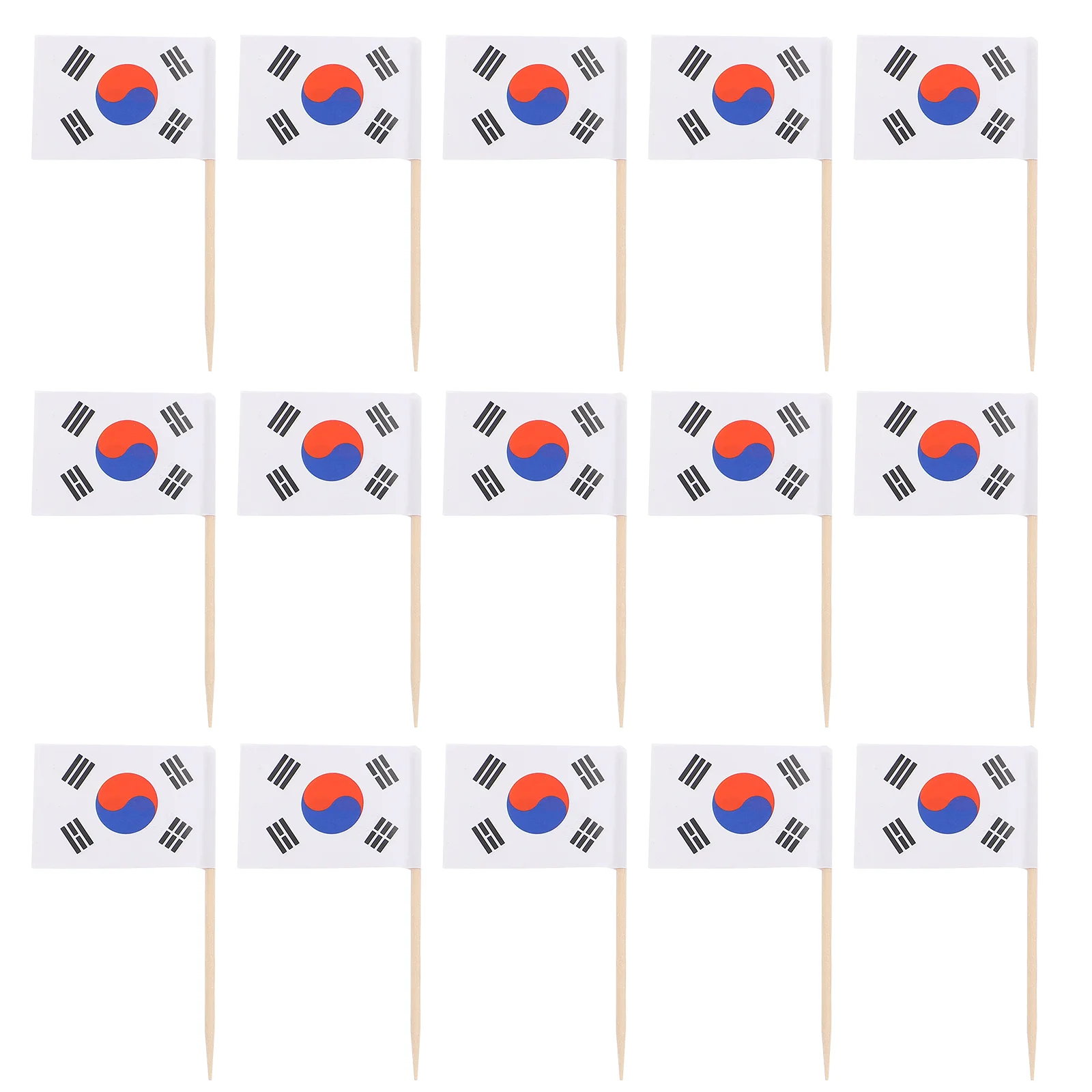 

200 Pcs French Flag Toothpick Disposable Drink Picks Fruit Toppers Banner 6.5X3.5X0.2CM Wood Beverage Cocktail Ornament