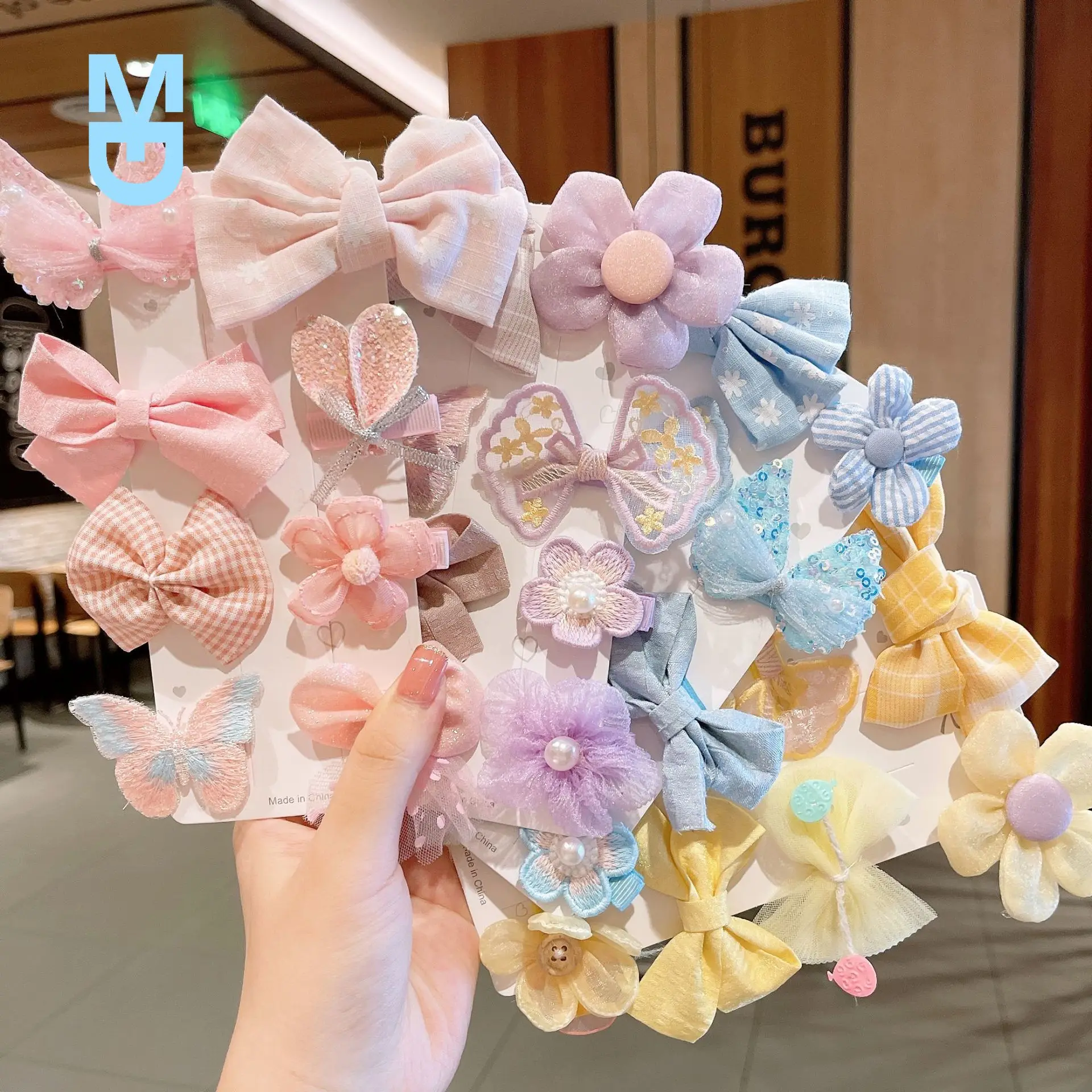 

New 8Pcs/Set Children Hair Clips Cute Cartoon Flower Fruit Bow Yarn Ornament Hairpin Kid Lovely Barrettes Baby Girl Hair Accesso