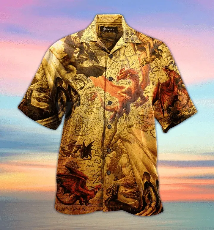 Dungeon Dragon Tattoo Hawaiian Shirt 3D All Over Printed Hawaiian Shirt Men's For Women's Harajuku Casual Shirt Unisex
