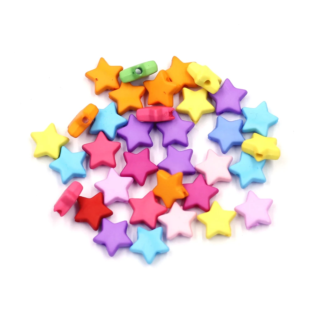 

2500Pcs Spacer Beads Acrylic Star Mixed Cute Colorful For Charms Necklaces Jewelry DIY Making Finding 9x9mm