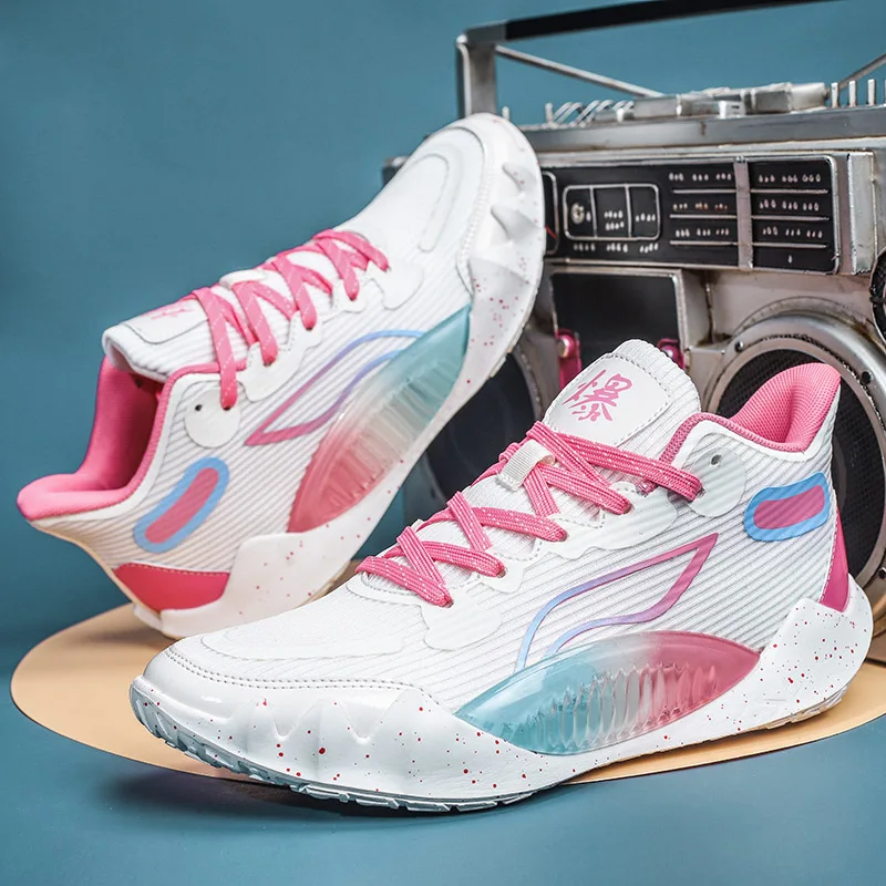 High quality cushioned shock recovery wear-resistant 4 color MD outsole basketball shoes