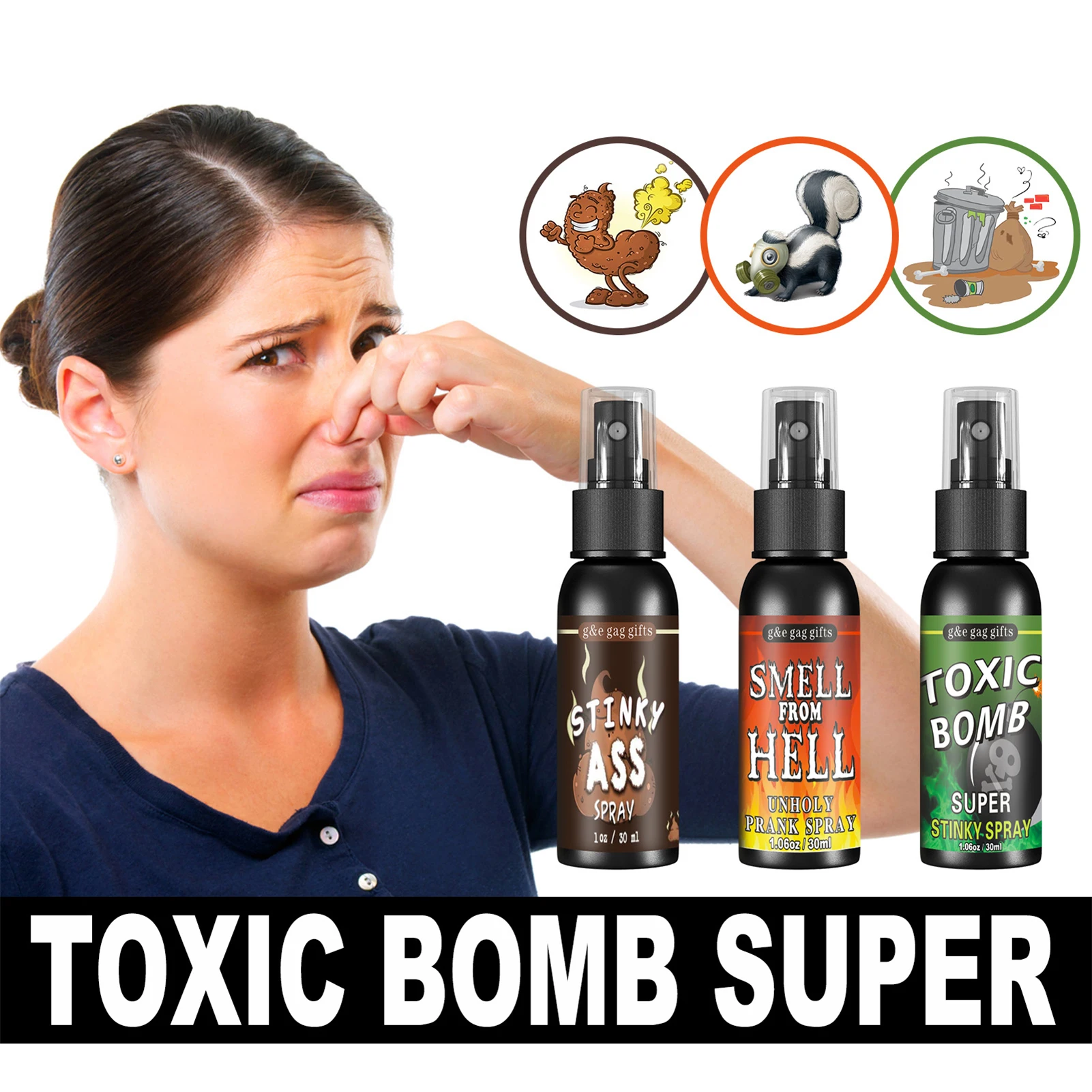 3 Pack Liquid Assfart Spray Novelties Fart Spray Prank Joke Toys Can Stink Bomb Smelly Stinky Gags Funny Toys Toxic Bomb Super