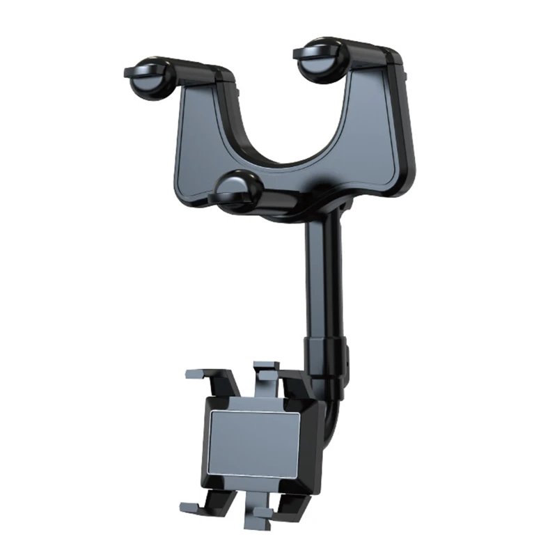 

B0KA Car Rearview Mirror Mounted Mobile Bracket Retractable Rear View Mirror Holder for Phones Multi-functional Rotatable