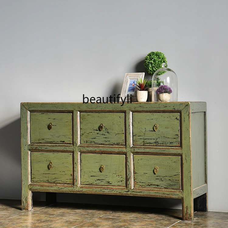 Простой Новый шкаф-сервант в китайском стиле с шестью ящиками комбинезон ретро