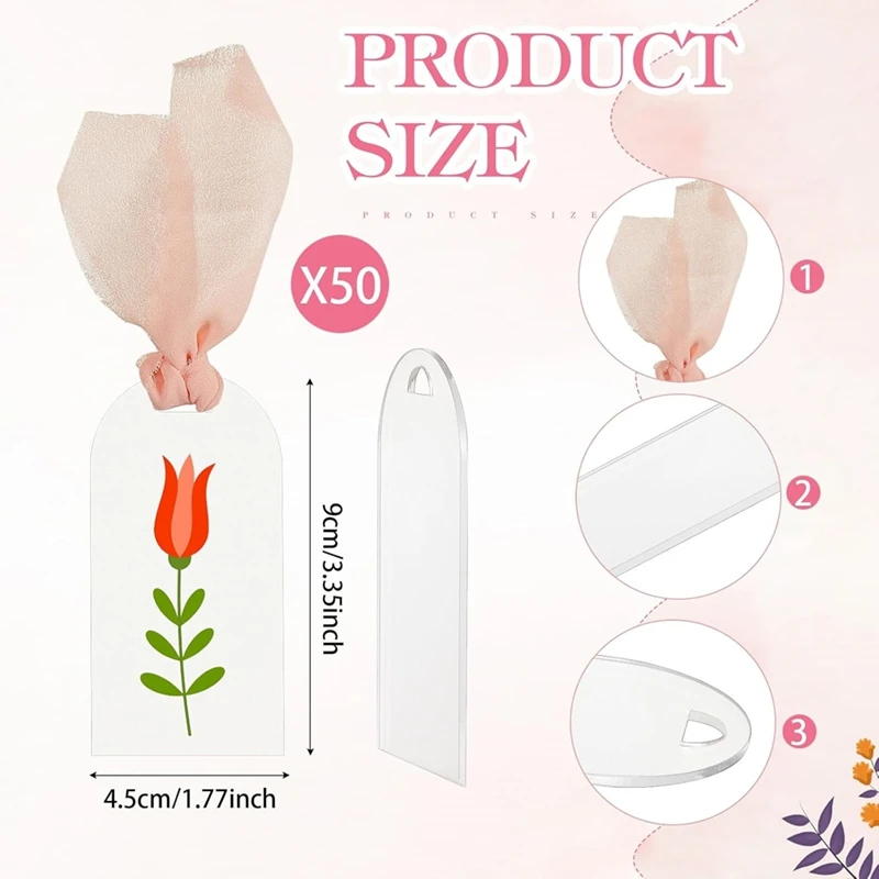 50 шт. акриловые карточки с местами свадебные пустые арочные матовые