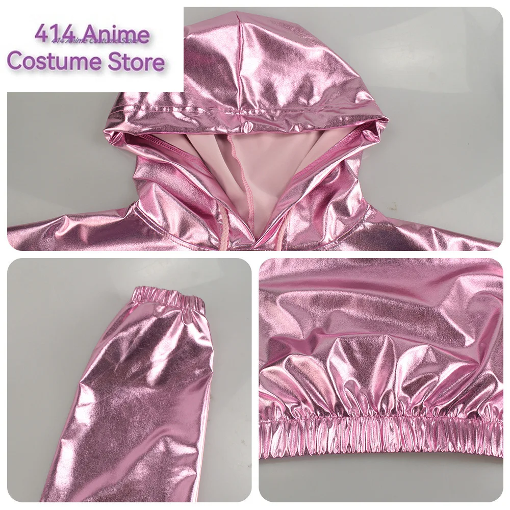 Сексуальные укороченные худи с голографическим рисунком Женская Блестящая