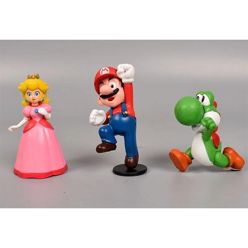 Фигурки героев игры Super Mario Bros из ПВХ игрушки Йоши персик принцесса Луиджи