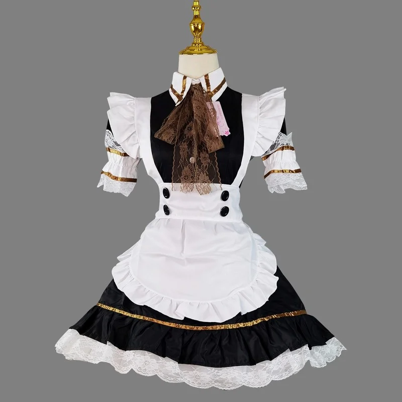 

Plus Size Halloween Costumes Lolita Maid Cosplay Uniform Vintage Dress Gothic Waitres Maid Outfit Lovely Animation Show Uniform