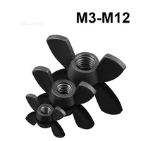 black nylon butterfly nut hand tightening nut for nuts m3 m4 m5 m6 m8 m10 m12