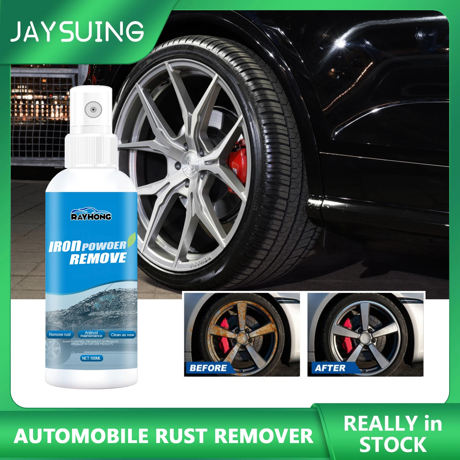 

Car Rust Remover Spray Metal Surface Defender Auto Rim Cleaner Anti-rust Multi-Purpose Agent Car Maintenance Wheel Spray 100ml