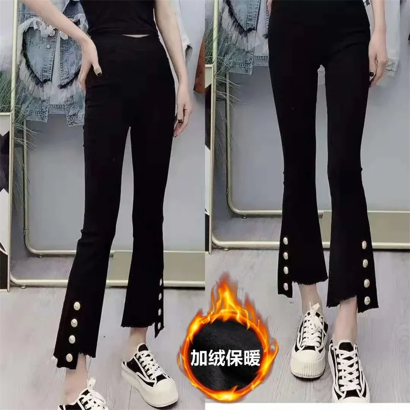 Весна 2022 новый стиль брюки с четырьмя пуговицами эластичная талия Корейская