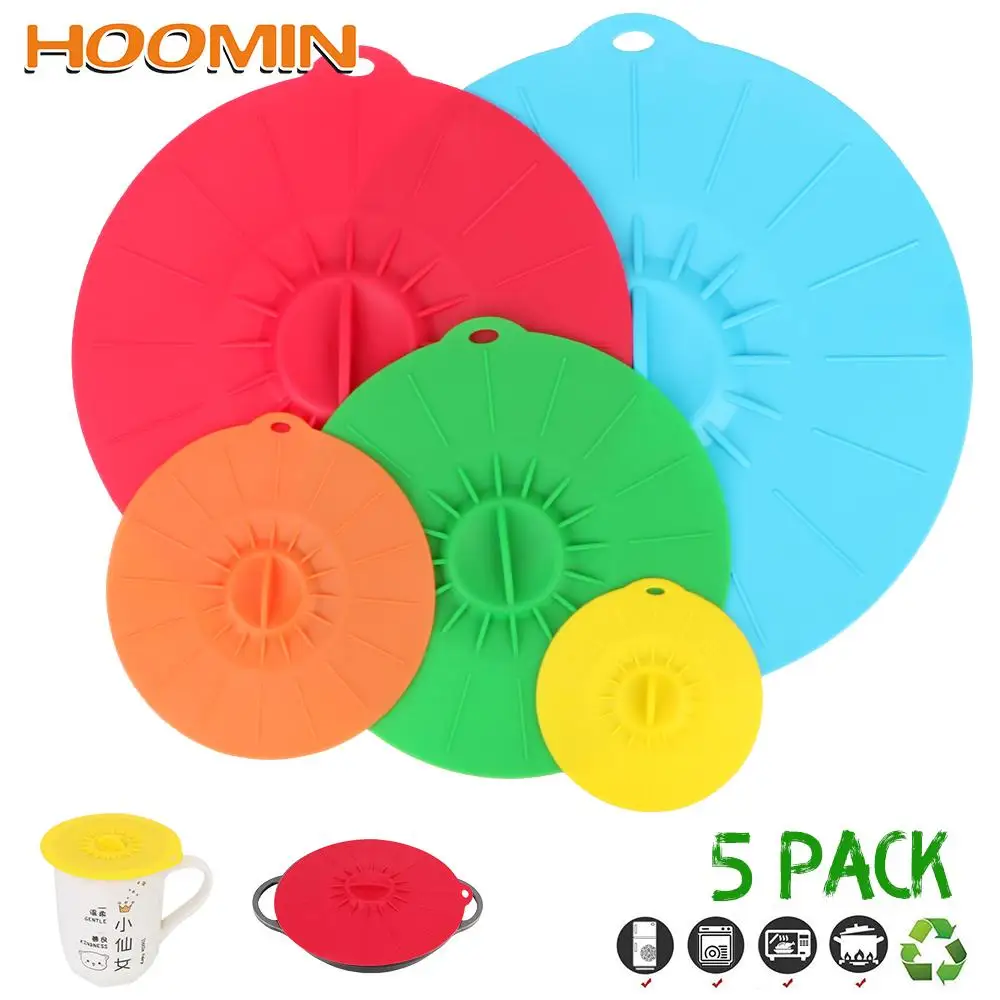 

Reusable Gadgets Silicone Stretch Lids Microwave Bowl Cover 5Pcs Bowl Pot Cup Lid Pan Lid Stopper Food Fresh Cover