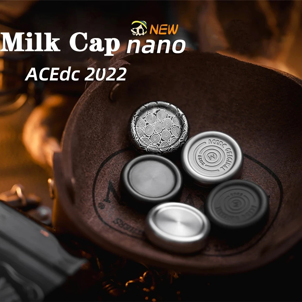 

ACEdc Milk Cap Haptic Coins Mini Nano 2022 Engraving New Metal Toy Decompression Toy EDC Gyro Tide Play Gift
