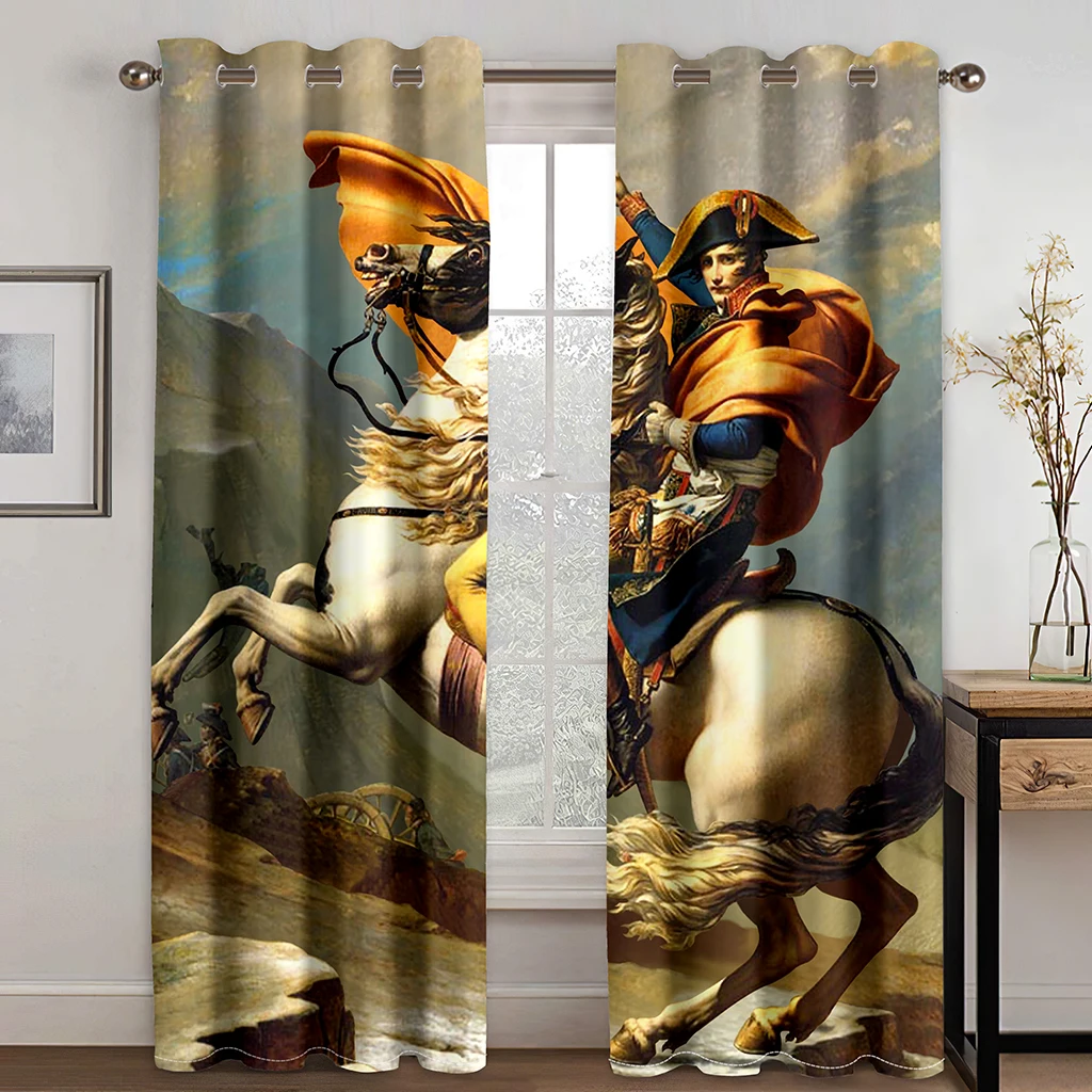 

Винтажная картина маслом Louis David 50% затемняющие занавески для гостиной и спальни 3D Декоративные люверсы оконные занавески домашний пейзаж